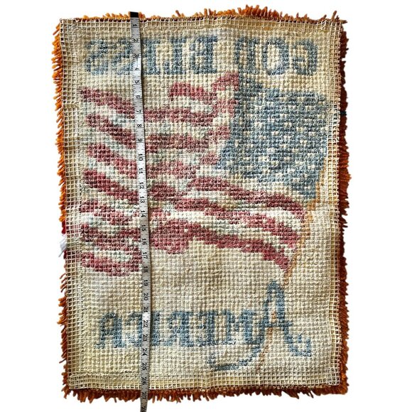 Handmade God Bless America Latch Hook Rug Wall Hanging Mat 27.5 X21Patriotic - Picture 9 of 9